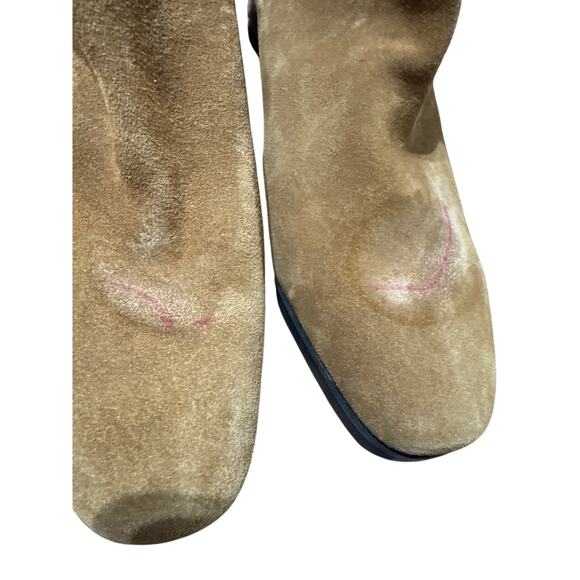 Brand New with Defect Express Women Size 9 Brown Tan Leather Ankle Boots Booties - Picture 7 of 9